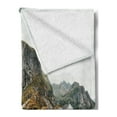 thumbnail image 2 of Landscape Soft Flannel Fleece Throw Blanket, Foothill of Mountain Marina with Sailing Boats Marine Nature Scenic Outdoors, Cozy Plush for Indoor and Outdoor Use, 70" x 90", Multicolor, by Ambesonne, 2 of 5
