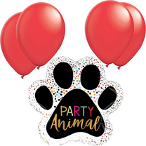 LoonBalloon 31 Inch Party Animal Paw Balloon with 4 latex balloons - Festive & Fun