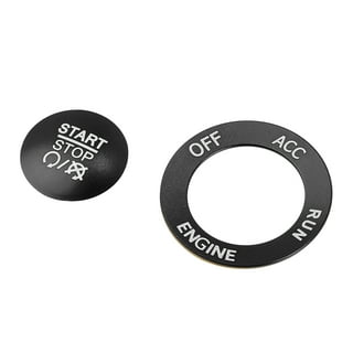 Engine Start Stop Button Cover Kit One Click Push Start Button Sticker for  Ford F-150 2016-2021 Aluminum Alloy Black