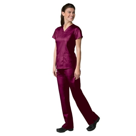 

Maevn Eon Women s V-Neck Pocket Top & Full Elastic Zipper Pocket Cargo Pant Scrub Set