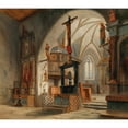 thumbnail image 2 of Carl Georg Anton Graeb 17x15 Black Ornate Wood Framed Double Matted Museum Art Print Titled - Justuskirche in Flums, 2 of 5