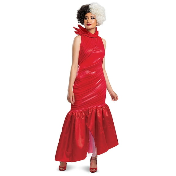 Disguise Cruella Red Classic Women's Halloween Fancy-Dress Costume for Adult, M (8-10)