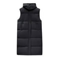 thumbnail image 7 of Oversized Down Vests Women's Outdoor Coats Hooded Long Puffy Vests Winter Coats Sleeveless Insulated Jackets Women's Vests Vest Long Dress Jacket Convertible Vest Womens down Jacket Heavy Heated Vest, 7 of 7