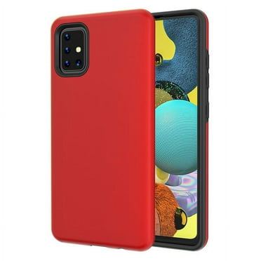 Samsung Galaxy A51 5G Phone Case Slim Hybrid Armor Shockproof Impact [Shock Absorption] Rubber Dual Layer Rugged Protective Hard PC Bumper Frame & Soft TPU [RED] Cover for Samsung Galaxy A51 (5G)