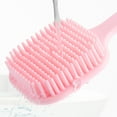 thumbnail image 7 of Unique Bargains Soft Silicone Bath Brush Back Scrubber Shower Handle Pink, 7 of 7
