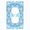 thumbnail image 2 of Metal Light Switch Plate Cover Blue White Mandala Icy Flower Tile Pattern MDL047, 2 of 13