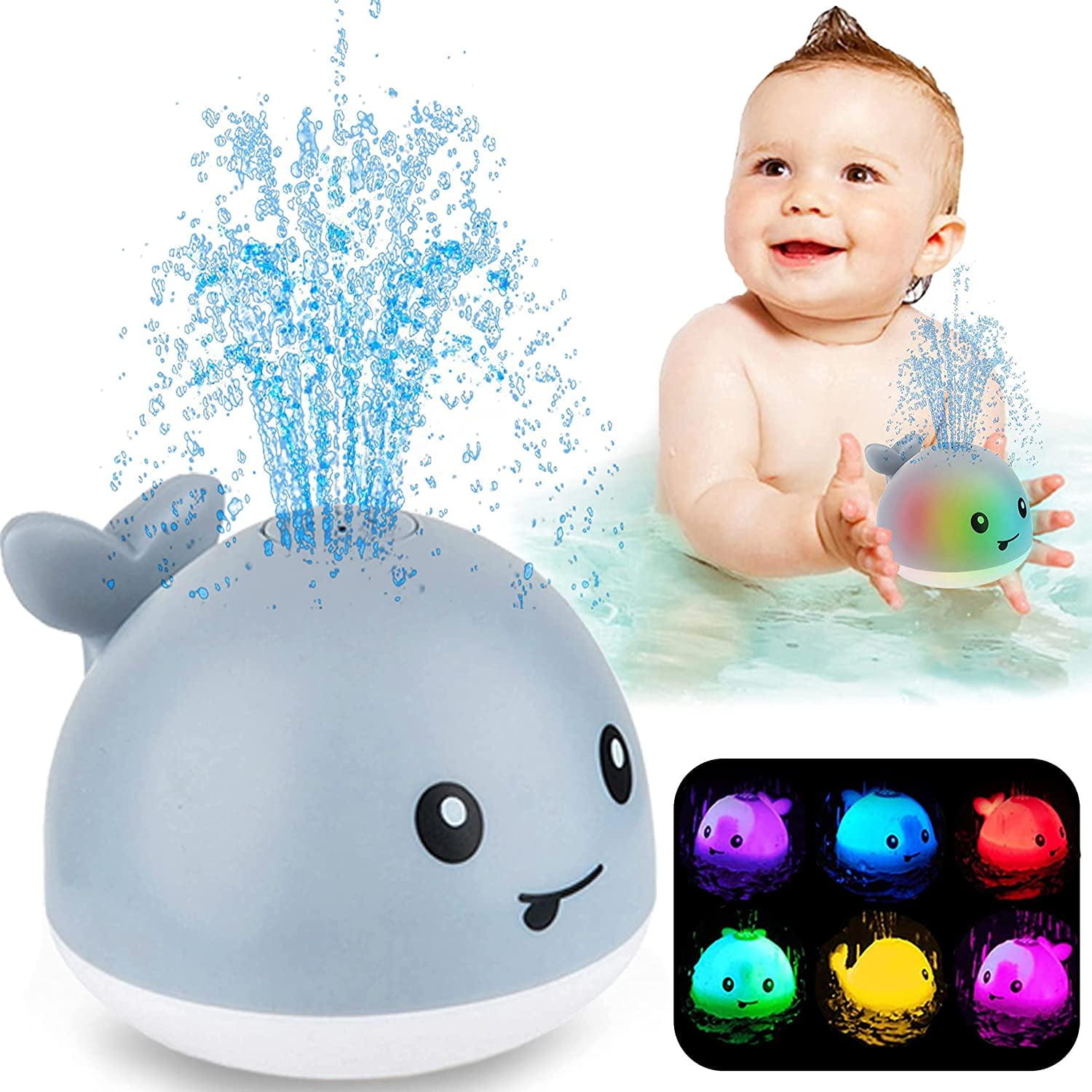TOYOKID Baby Bath Toys for Toddlers 1 2 3 4 5 Years Old Boys and Girls Kid,Light  Up Whale Bath Toy Sprinkler Automatically Bath Tub Toy for Bath with Color  Box,Green price