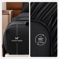 thumbnail image 3 of Sleep Zone Jersey Knit Sheet Set, Black Twin, 3 Pieces, 14 Inch Deep Pocket Bedding, 3 of 10