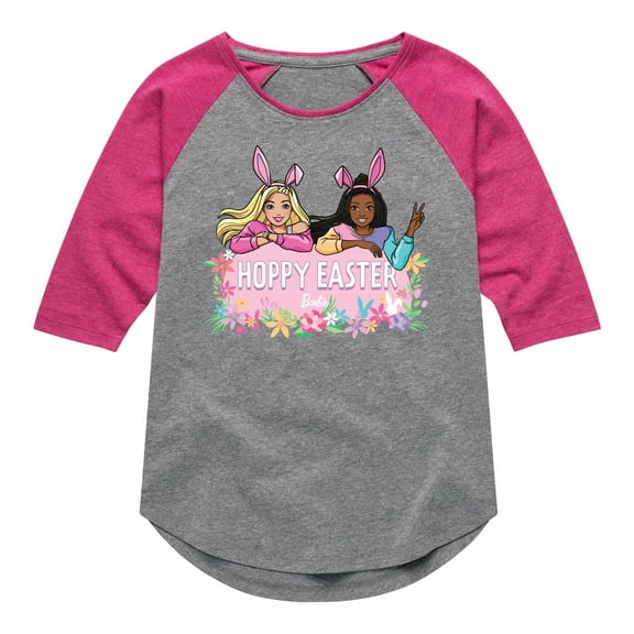 Barbie - Easter - Hoppy Easter - Toddler And Youth Girls Raglan Graphic T-Shirt