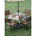 thumbnail image 3 of Outdoor Tablecloth with Umbrella Hole and Zipper, Grey Snowman Christmas Square Table Cloth 54x54 Inch Waterproof Tablecloth, Xmas Tree Snowflake Winter Birds Picnic Table Cover for Patio Camping, 3 of 7