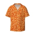 thumbnail image 3 of Cauagu Orange Glitter Men's Short Sleeve Button Down Hawaiian Shirt for Men Bowling Shirts Casual Summer Beach Shirt,3X-Large, 3 of 6