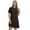 Black, variant on Women's Double Take Texture Short Sleeve Dress with 98% Polyester 2% Elastane for a Soft Sheen and Comfortable Fit