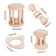 thumbnail image 3 of Xihbxyly Lista de Deseos Sonajero de Madera para Bebé, Juguete de Madera con Forma de Tronco, Sonajero de Mano, Juego de 4 Piezas de Juguetes de Madera para La Comodidad Del Bebé, 3 of 7