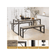 thumbnail image 2 of Mesas de Comedor con 2 Bancos para 4 Personas, Juego de 3 Piezas, Mesa con 2 Bancos para Comedor Cocina Cafe,Marrón, 114 * 75 * 76cm, 2 of 4