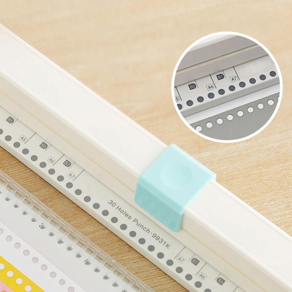 Miiottaa 3 Sheets Paper Puncher, 30 Holes Punches, Punchersliding Hand Hold Long Reach Puncher Round 30 Holes Round Paper Punch
