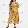 thumbnail image 4 of Edvintorg Plus Size Women Dresses Fashion Women Floral Printed V-Neck Short Sleeve Split Casual Beach Dress Summer Outfits for Women 2025, 4 of 7