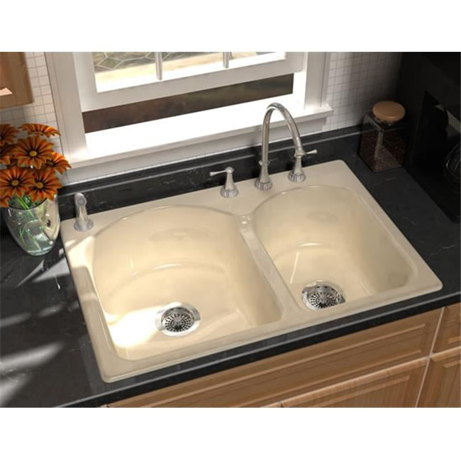 Song S 8240 4 51 Cast Iron Kitchen Sink In Black With 4 Faucet