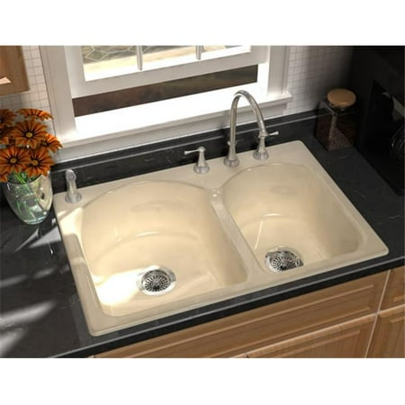 Song S 8240 4 51 Cast Iron Kitchen Sink In Black With 4 Faucet