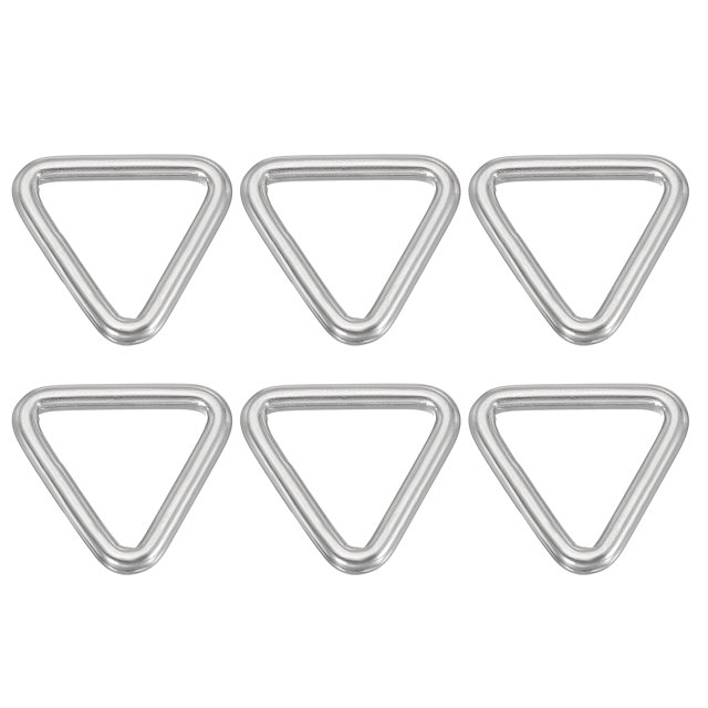 Uxcell Metal Triangle Rings, Stainless Steel Triangle Ring Welded Solid Dee Rings DIY Accessories for Belts Sewing 4x25mm