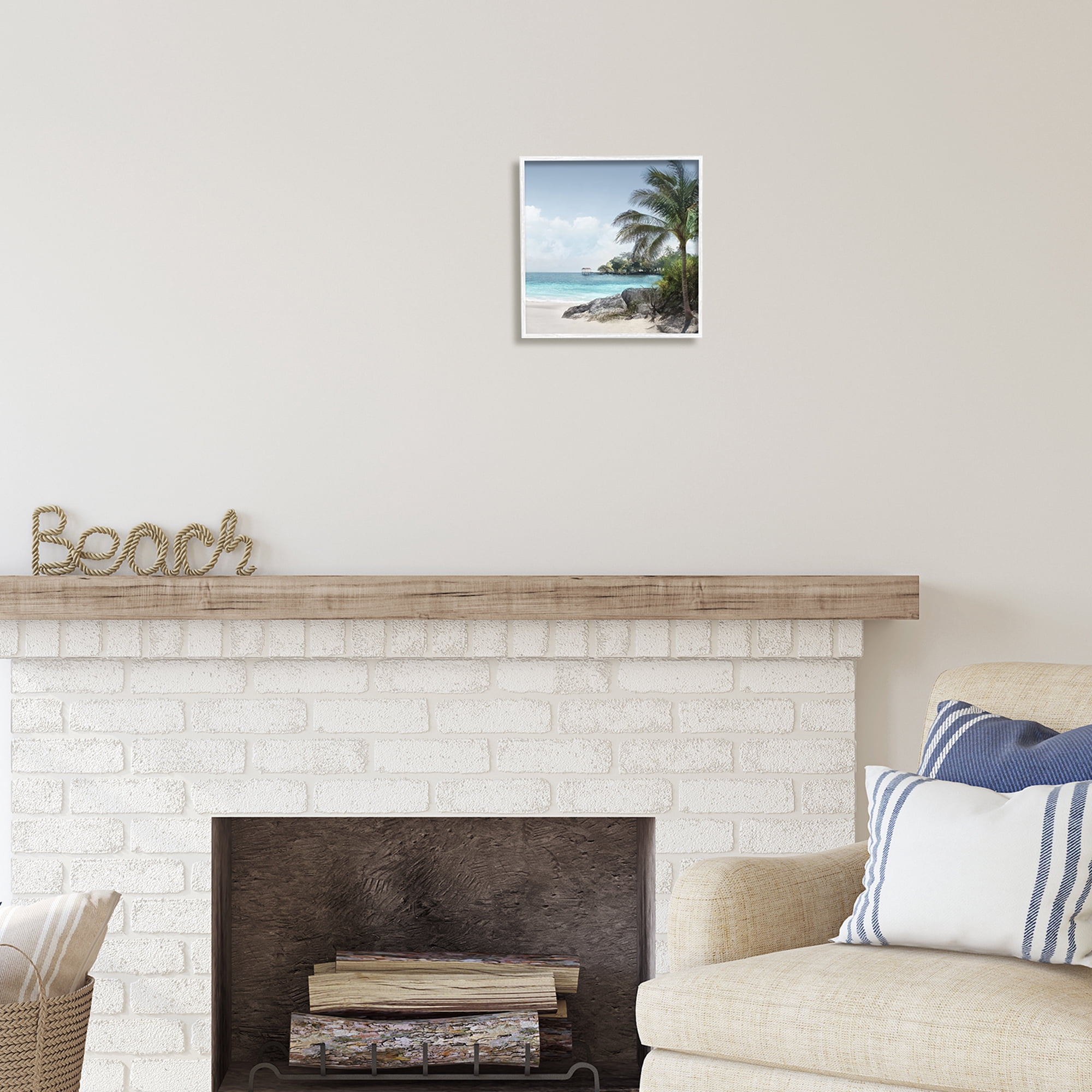 Stupell Industries Tropical Paradise Scenery Nature Photography White Framed Art Print Wall Art, 12 x 12