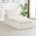 thumbnail image 5 of MAYEERTY Corduroy Boneless Loveseat, Soft Convertible Chaise Lounge for Living Room, White, 5 of 6