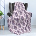 thumbnail image 4 of Hamsa Soft Flannel Fleece Throw Blanket, Doodle Ombre Leaves and Circles with Motif of Importance from East, Cozy Plush for Indoor and Outdoor Use, 50" x 70", Hot Pink and Lavender, by Ambesonne, 4 of 5
