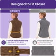 thumbnail image 3 of KEKOY Heating Pad for Full Body Stress Relief, FSA/HSA Wearable Electric Heat Pad with 4 Heat Settings, 2-Hour Auto Shut-Off, Fast Heating, Gift, 24" x 33", Dark Brown, 3 of 12