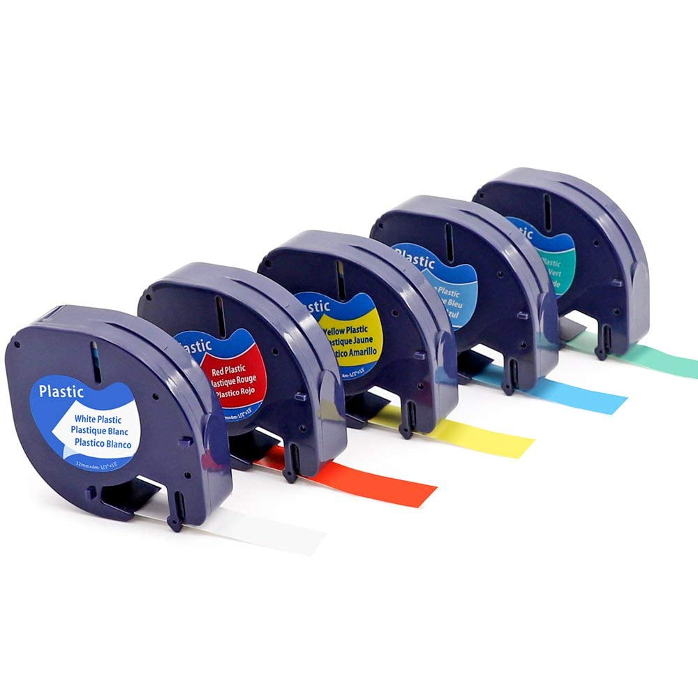 Label KINGDOM Compatible DYMO LetraTag Refills 91331 91332 91333 91334 91335 Label Tape 1/2 Inch ...
