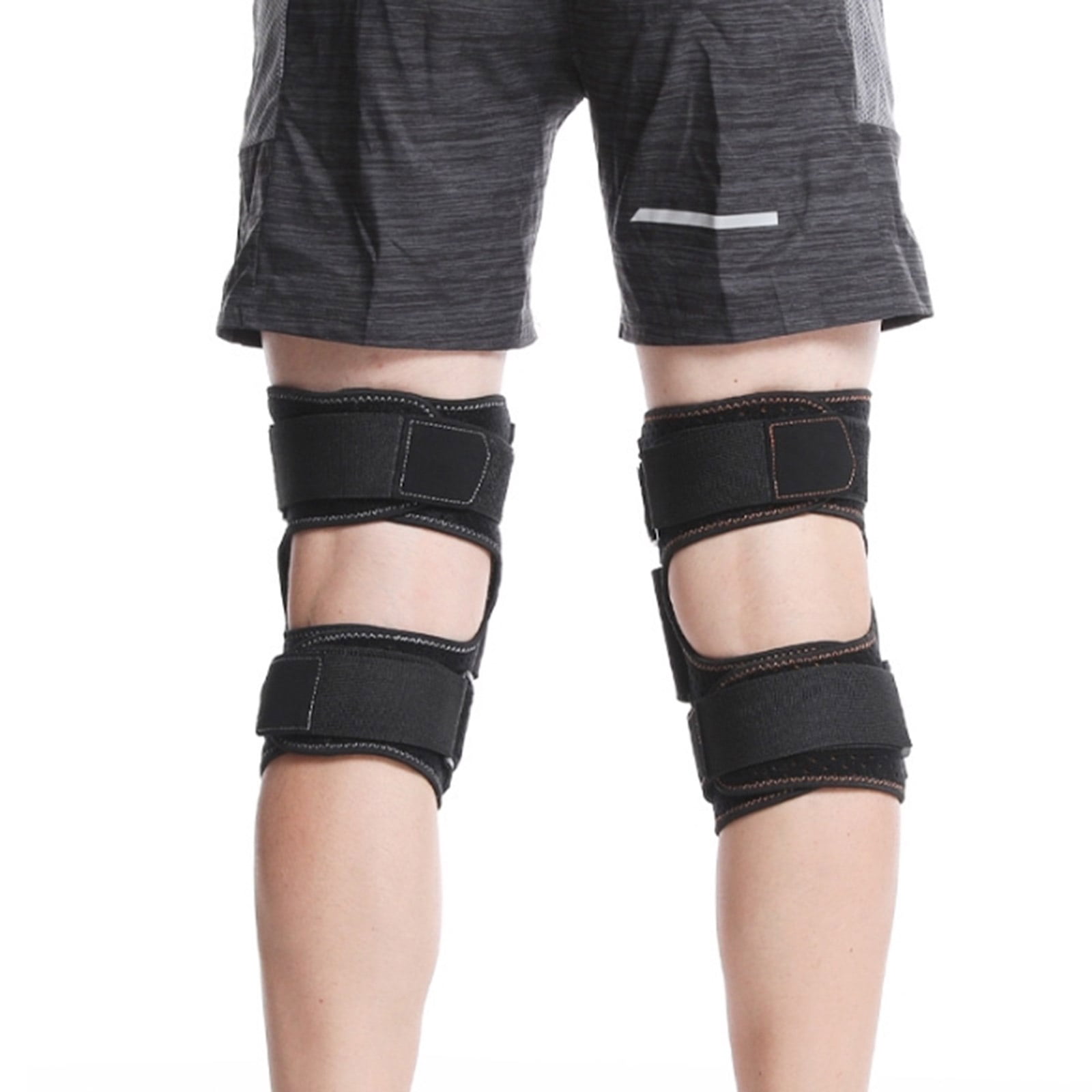 Knee Brace with Metal Hinges and Side Stabilizers for Men Women Sport Adjustable Knee Support Brace for Injury Recovery