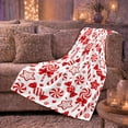 thumbnail image 6 of Sweet Holiday Confection decorative motif Cane Pattern, Festive Holiday Scene, Warm Flannel Blanket for Living Room and Reading Nook, Art Lovers Christmas Gift, Festive Home Decor, 6 of 9