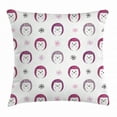 thumbnail image 1 of Hedgehog Throw Pillow Cushion Cover, Colorful Spiky Animals with Cute Faces Doodle Flowers Cartoon Style Image, Decorative Square Accent Pillow Case, 24 X 24 Inches, Pink Lilac Black, by Ambesonne, 1 of 2