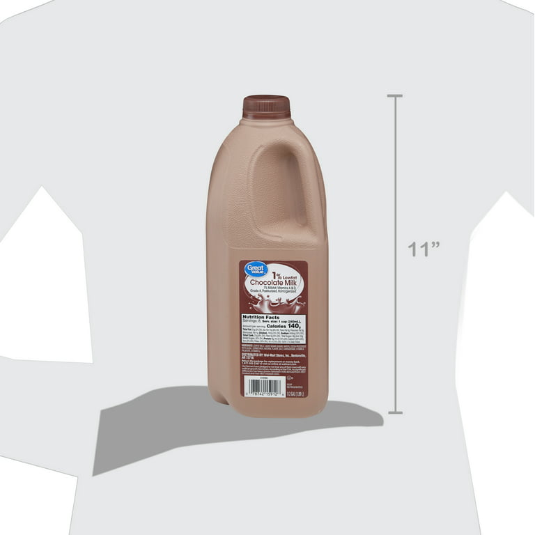 Great Value 1% Low-Fat Milk, Half Gallon, 64 fl oz