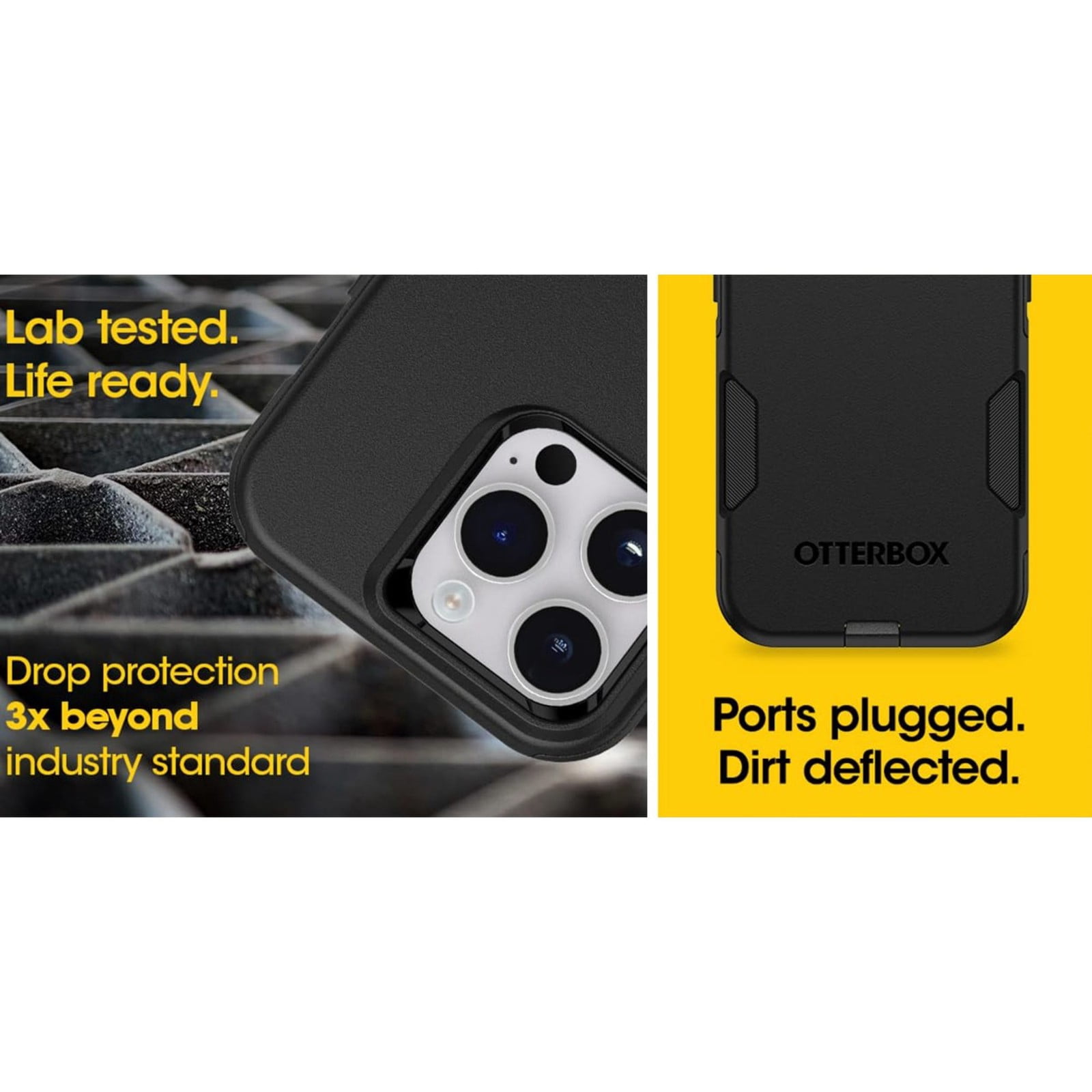 OtterBox iPhone 16e, iPhone 15, iPhone 14, and iPhone 13 Commuter Series Case - MagSafe Edition - Black, Slim & Tough, Pocket-Friendly, with Port Protection