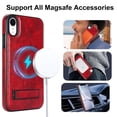 thumbnail image 2 of Allytech Magnetic Case for iPhone XR with Foldable Kickstand,【Compatible Magsafe】Ultra Slim Retro PU Leather Camera Screen Protection Shockproof Anti-Drop Back Case for Women Men - Winered, 2 of 7