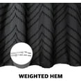 thumbnail image 6 of Black Boho Shower Curtain Modern Shabby Chic Chenille Tufted Chevron Textured Striped 72''x72'', 6 of 7