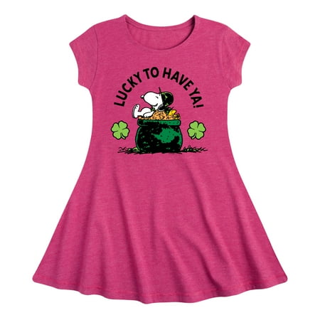 

Peanuts - Lucky To Have Ya - Toddler And Youth Girls Fit And Flare Dress