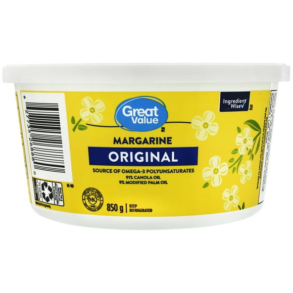 Great Value Original Margarine, 850 g