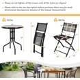 thumbnail image 4 of PRZL 3-Piece Bistro Set for Outdoor Yard Garden Park, Round Table with 2 Folding Chairs Patio Furniture Set (Classic Black), 4 of 8