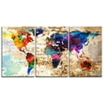 thumbnail image 5 of Original by BoxColors LARGE 30"x 60" 3 Panels 30"x20" Ea Art Canvas Print Original Watercolor Texture Map Old brick Wall Full color decor Home interior (framed 1.5" depth), 5 of 6