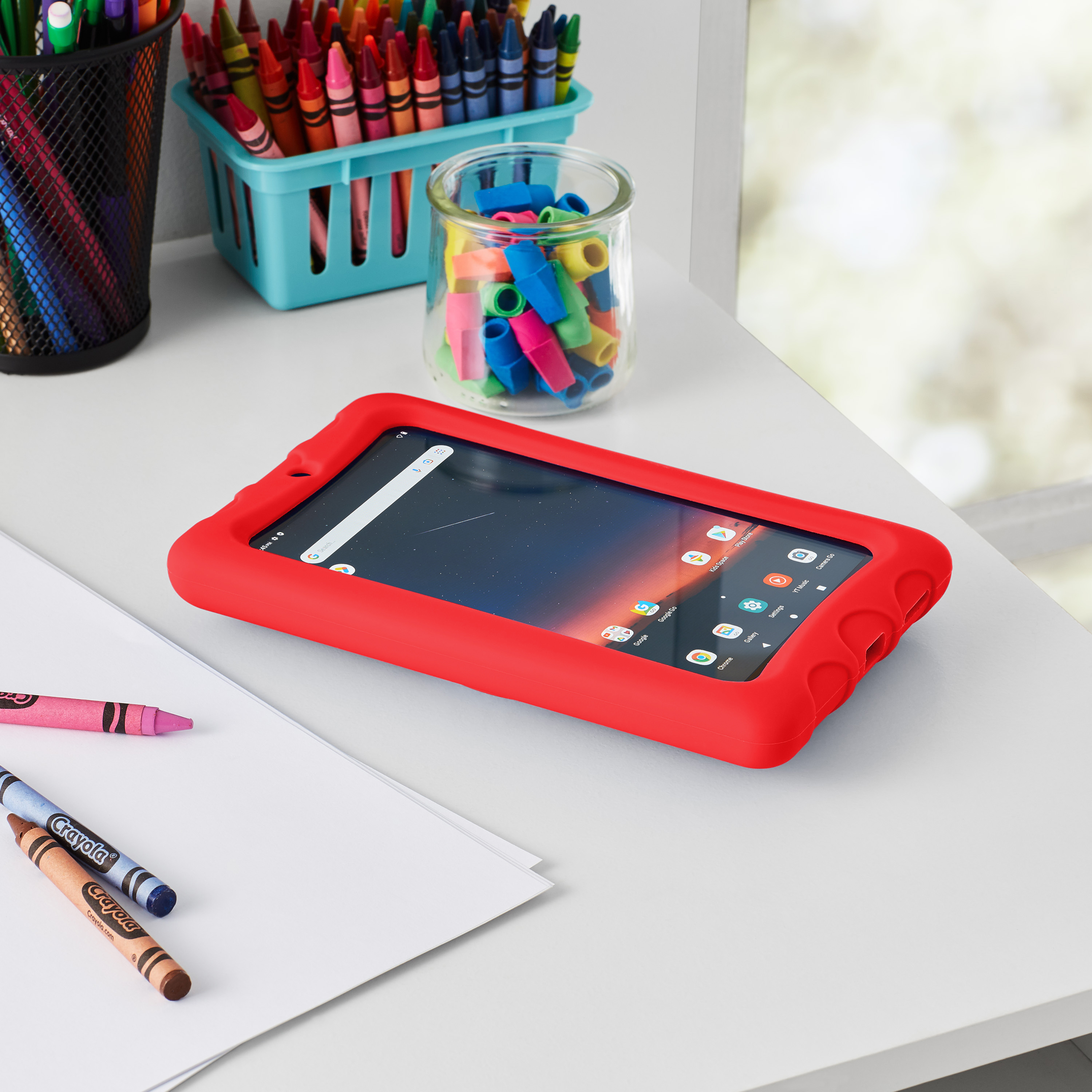 onn. 7" Kids Tablet, 32GB (2022 Model) , 2.0 GHz Quad-Core Processor, Orange
