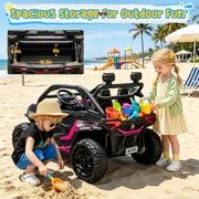 Joyracer 800W 24V Ride on Toys UTV for Kids, 2-Seater, 4WD Power Car Wheels with Remote Control, Bluetooth Music, Rear Storage Box, Four-Wheel Suspension, LED Lights, Pink