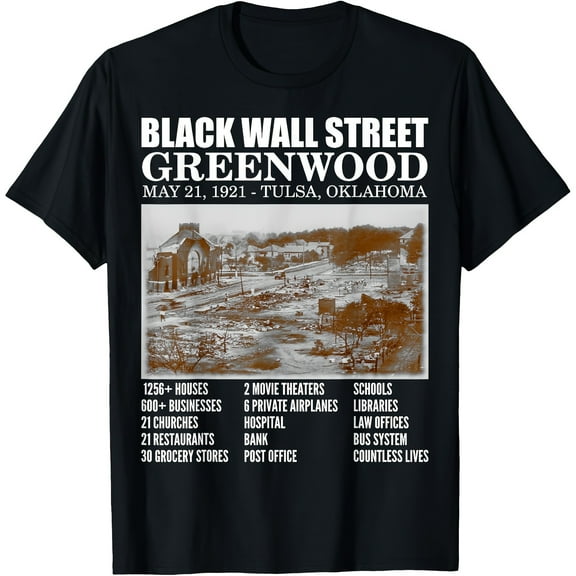 Vintage-Inspired Black Wall Street Graphic Tee - 100% Cotton, Short Sleeve, Crew Neck T-Shirt for Men
