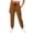 Brown, variant on Stichou Cargo Joggers for Women High Waisted Scrub Joggers Draswstring Elastic Waist Stretchy Scrub Pants with Zip Pockets Black M