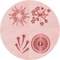 thumbnail image 1 of Ahgly Company Machine Washable Indoor Round Transitional Pastel Red Pink Area Rugs, 5' Round, 1 of 7