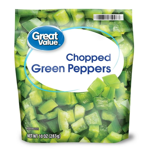 Great Value Frozen Chopped Green Peppers, 10 oz