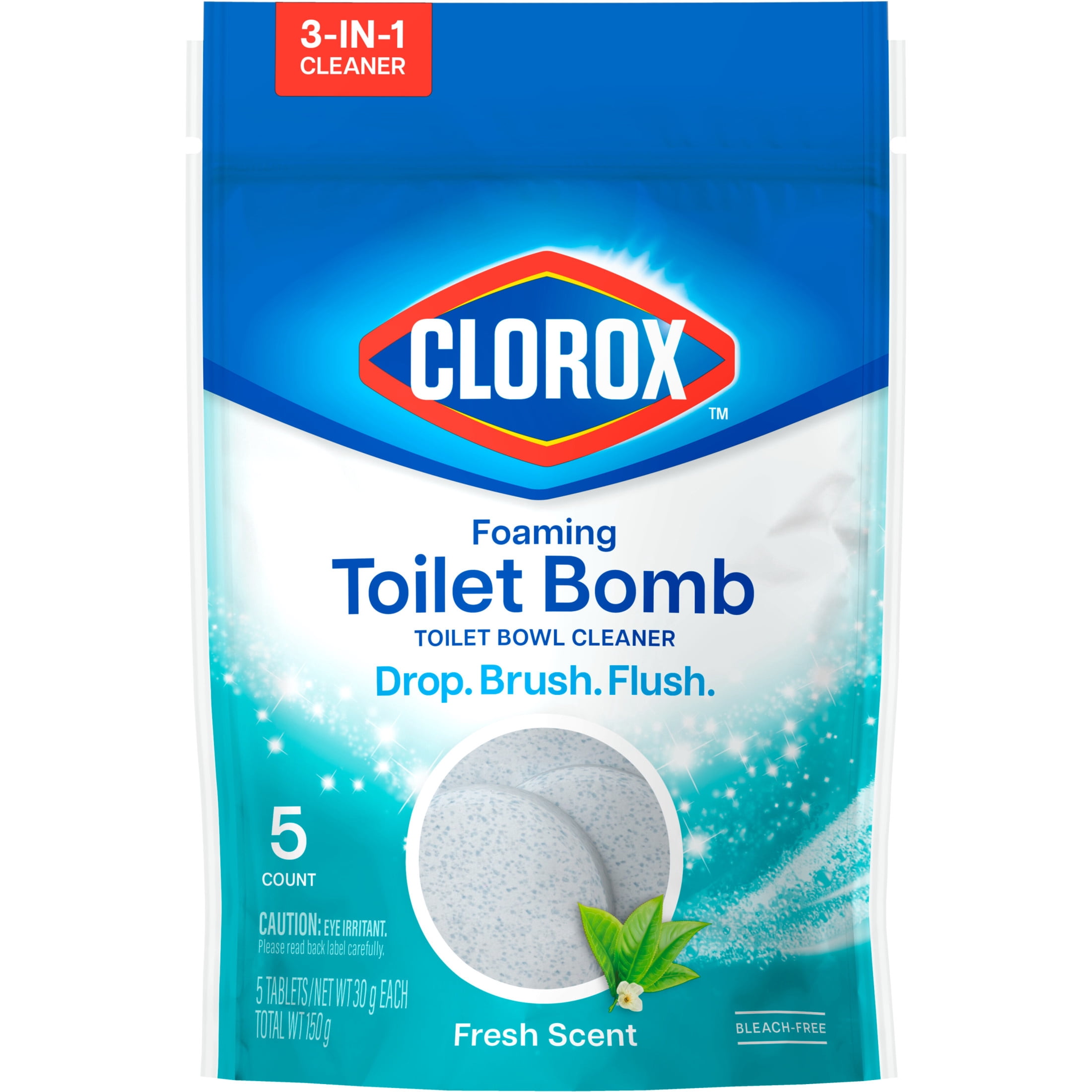 (2 pack) Clorox Foaming Toilet Bomb Toilet Bowl Cleaner, Bleach Free, Fresh Scent, 5 Count