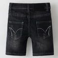 thumbnail image 3 of Kiijoy Boys Jean Shorts Summer Mid Rise Stretch Denim Shorts with Pockets, Black, Sizes 9-10, 3 of 6