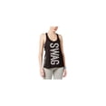 thumbnail image 1 of Material Girl Womens Shiny Racerback Tank Top, Black, Juniors, X-Small, 1 of 1