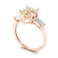 thumbnail image 2 of 2.5 ctw 3 Stone Anniversary Ring for Women | Pear Cut Natural Morganite | Hyperallergenic Solid 14K Rose Gold, 2 of 5