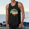 thumbnail image 2 of Mens Tank Tops Coconut Print Sleeveless Mens New Clothing,Black,M, 2 of 4